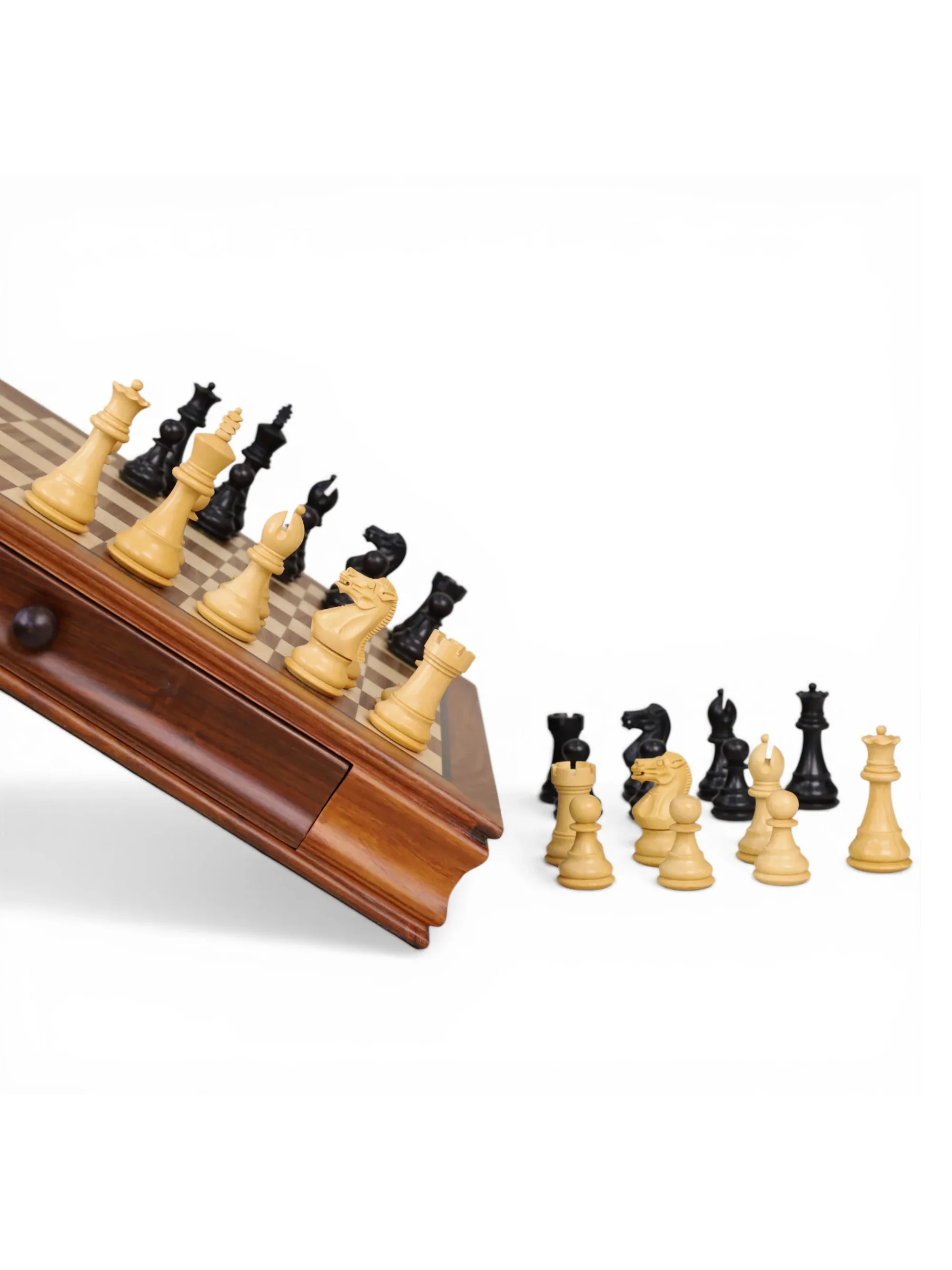 15” Luxury Golden Rosewood Chess Set - Image 3