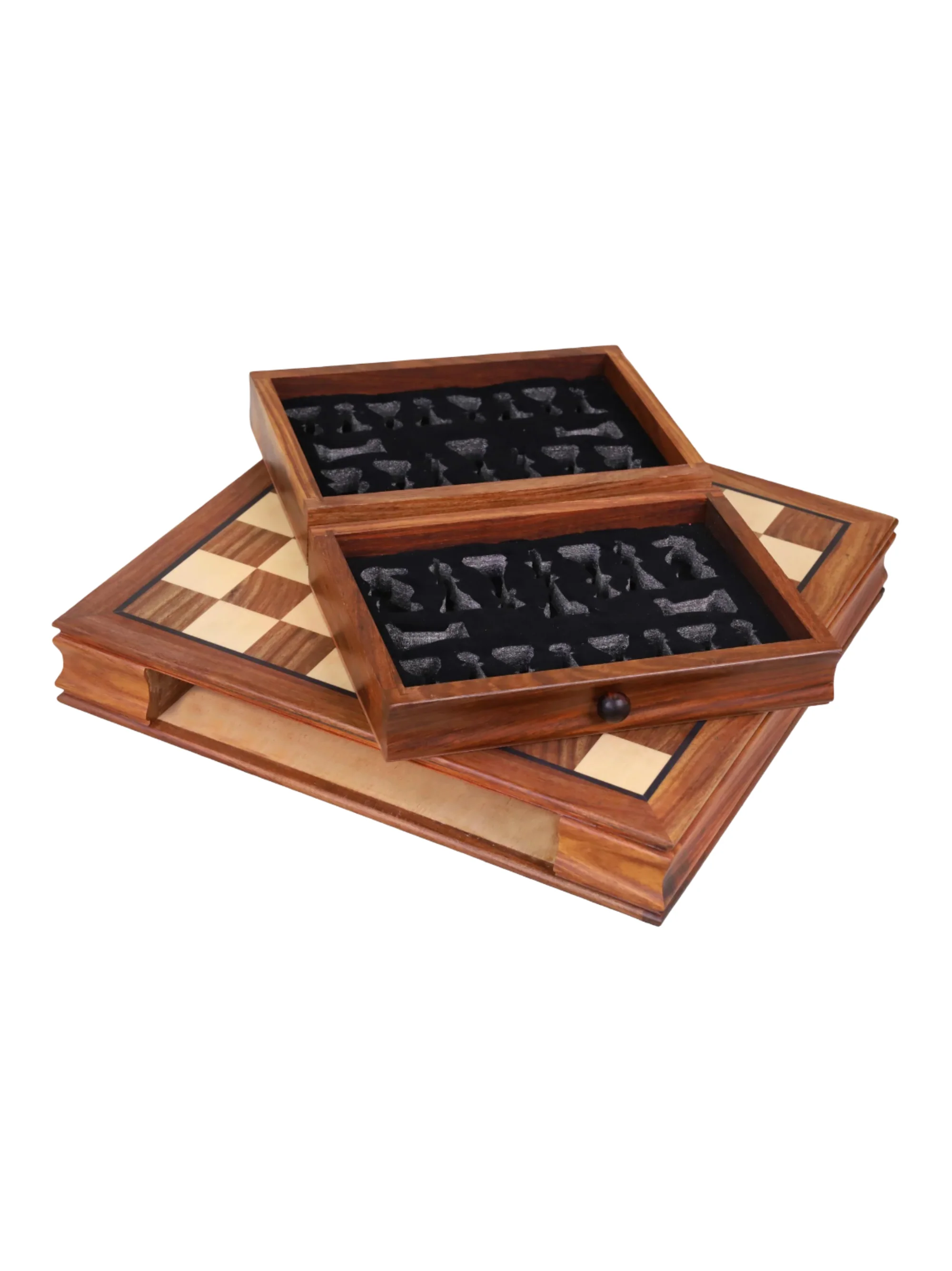 15” Luxury Golden Rosewood Chess Set - Image 6