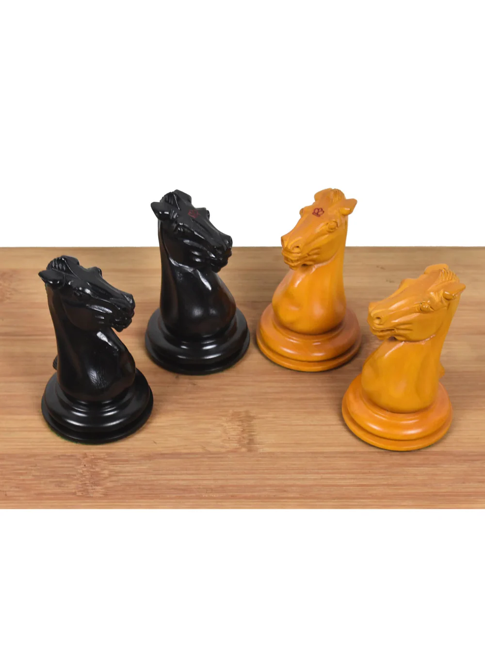 1849-50 Leuchars Cook Staunton Chess Pieces Ebony Wood & Antiqued Boxwood - 4.5" - Image 11