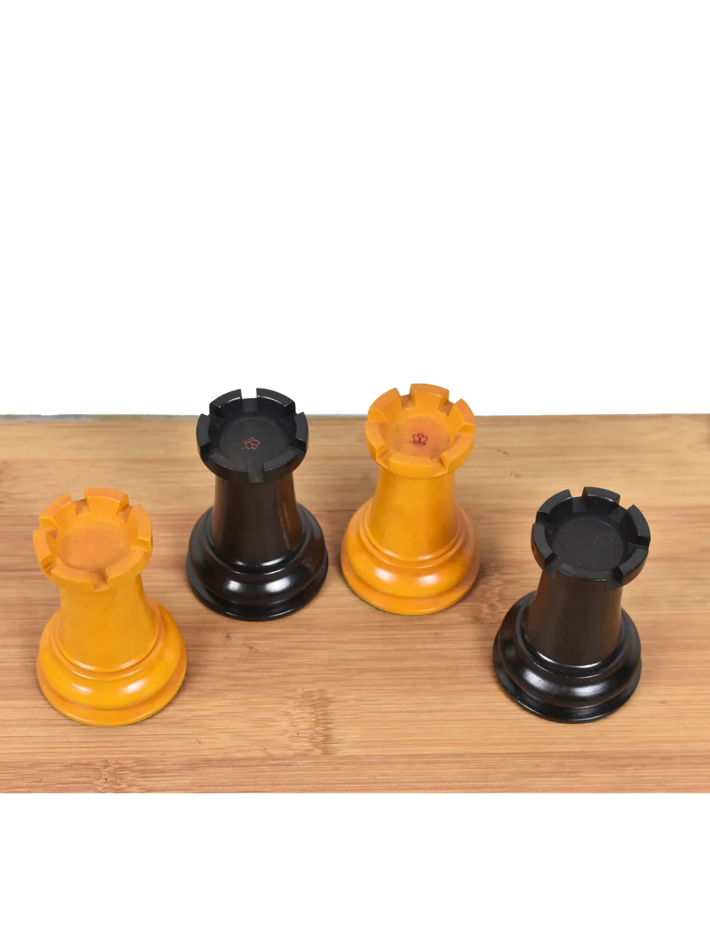 1849-50 Leuchars Cook Staunton Chess Pieces Ebony Wood & Antiqued Boxwood - 4.5" - Image 13