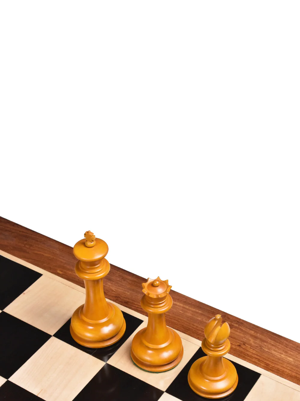 1849-50 Leuchars Cook Staunton Chess Pieces Ebony Wood & Antiqued Boxwood - 4.5" - Image 5
