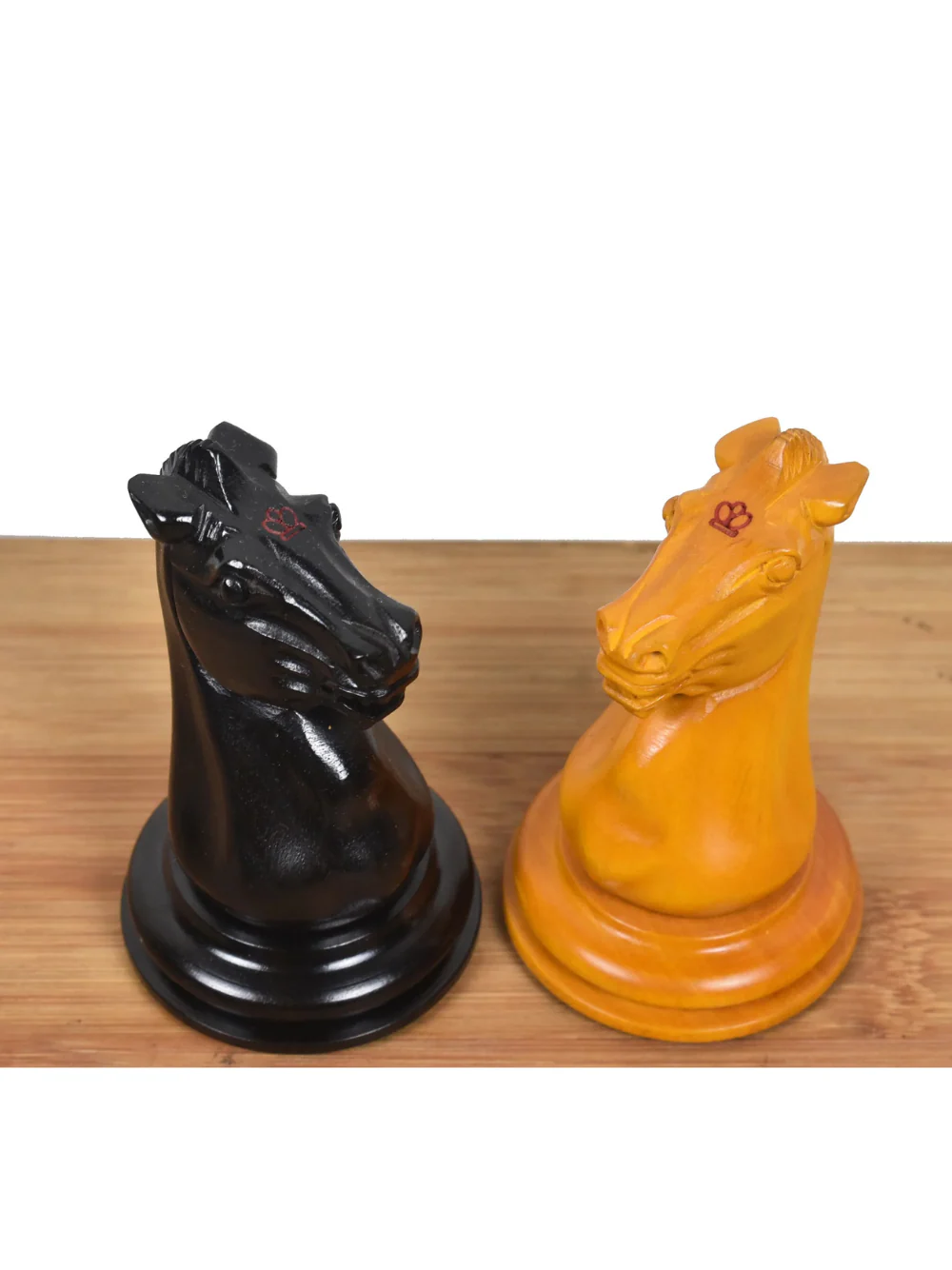1849-50 Leuchars Cook Staunton Chess Pieces Ebony Wood & Antiqued Boxwood - 4.5" - Image 7