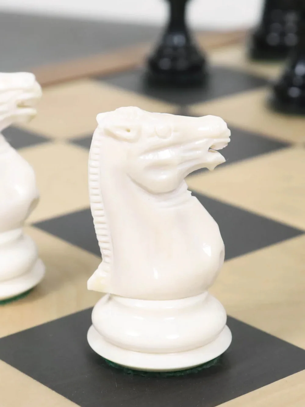 1849 Jacques Cook Camel Bone Chess Pieces - 3.5" King - Image 4