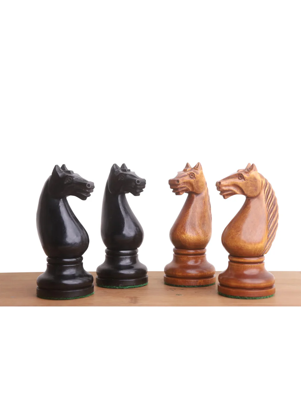 1935 Botvinnik Flohr-II Soviet Chess Pieces - Distress Antiqued Boxwood & Ebonised Boxwood - 4.4" King - Image 4