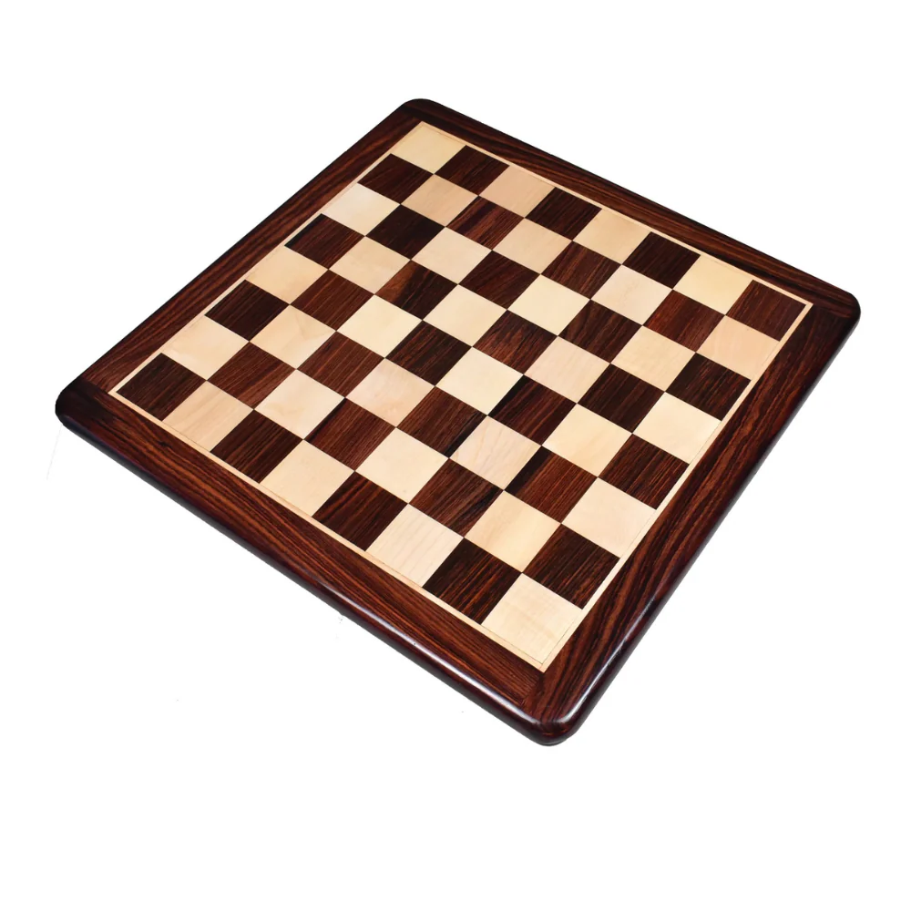 21 inches Large Flat Chess board Rosewood & Maple Wood - Square of 55 mm