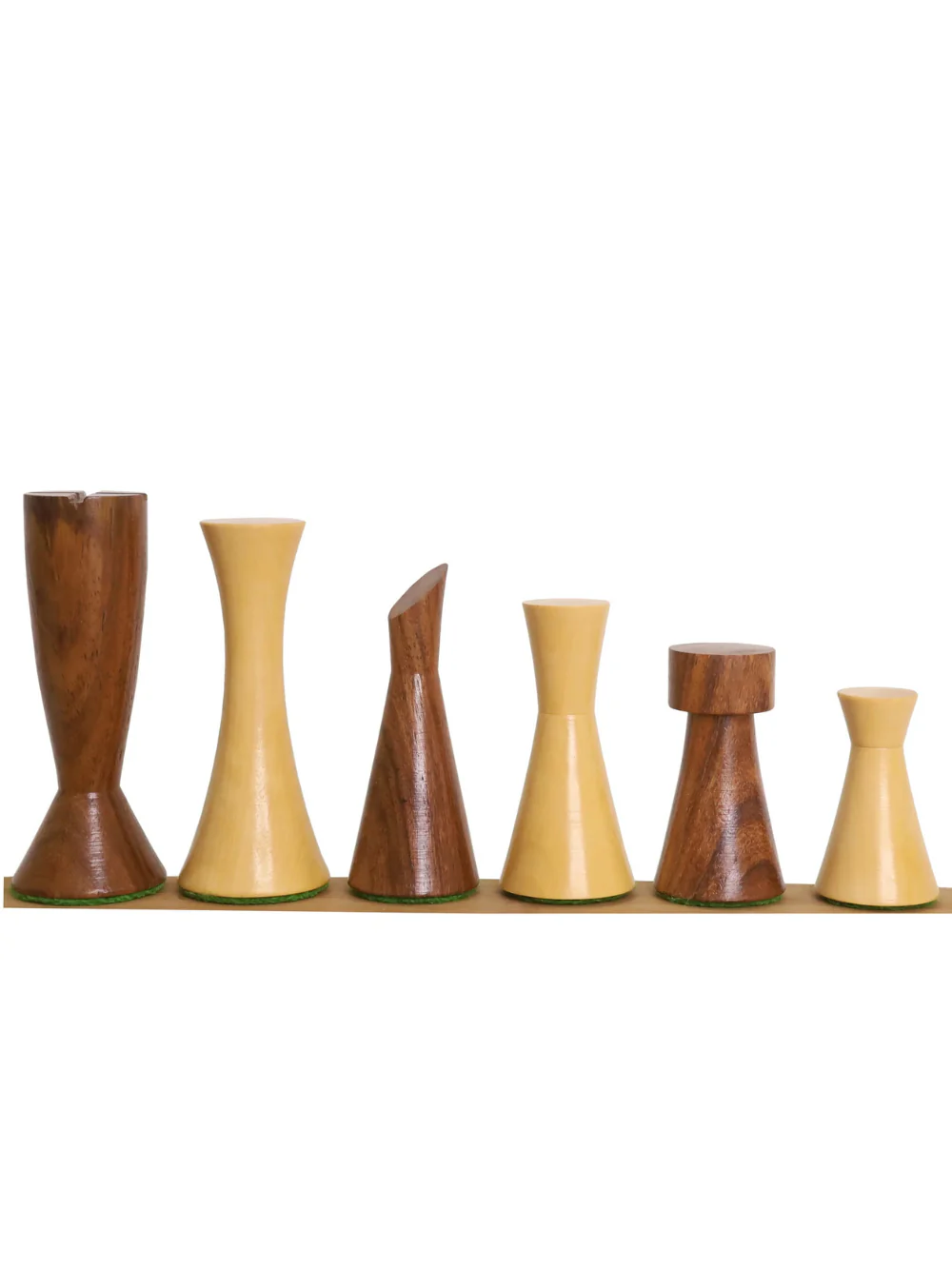 3.4" Minimalist Tower Series Weighted Chess Set - Golden Rosewood Pieces, Board & Box - Image 2