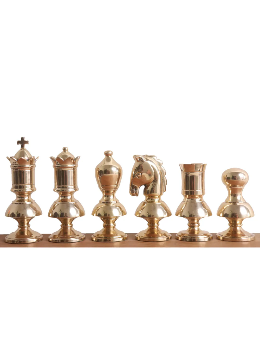 3.4" Victorian Series Brass Metal Luxury Chess Set - Pieces Only - Metallic Gold & Grey - Image 3