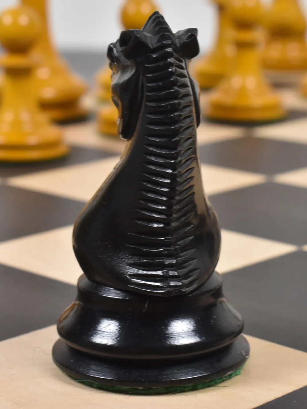 1852-55 Harrwitz Staunton Chess Pieces Antiqued Boxwood and Ebony - 3.5" King - Image 10