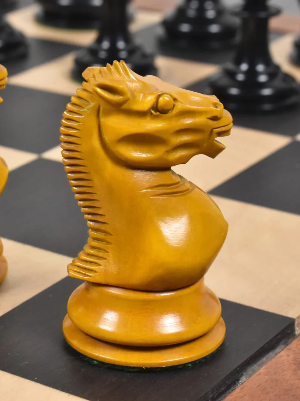 1852-55 Harrwitz Staunton Chess Pieces Antiqued Boxwood and Ebony - 3.5" King - Image 8