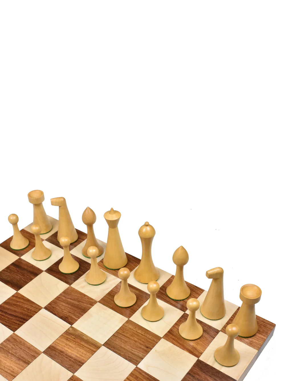 3.6" Herman Ohme Minimalist Chess Pieces - Weighted Ebonised Boxwood - Image 7
