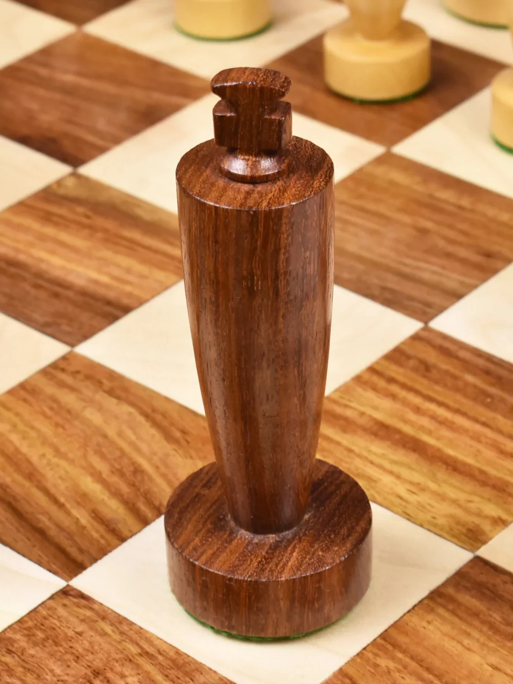 3.9″ Berliner Modern Minimalist Chess Pieces - Weighted Golden Rosewood - Image 5