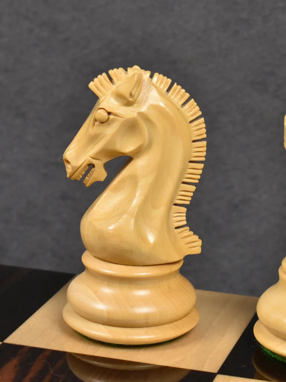 3.9" Craftsman Series Staunton Chess Pieces Double Weighted Ebony Wood - Image 4