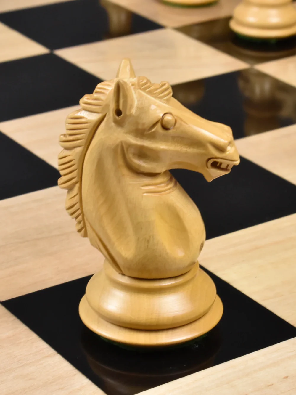 3.9" Exclusive Alban Staunton Chess Pieces Ebony Wood - Triple Weighted - Image 4