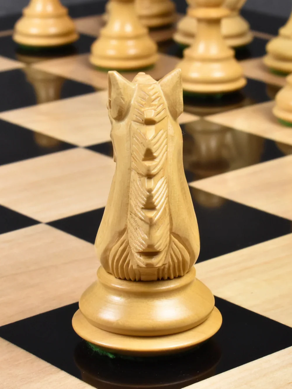 3.9" Exclusive Alban Staunton Chess Pieces Ebony Wood - Triple Weighted - Image 8