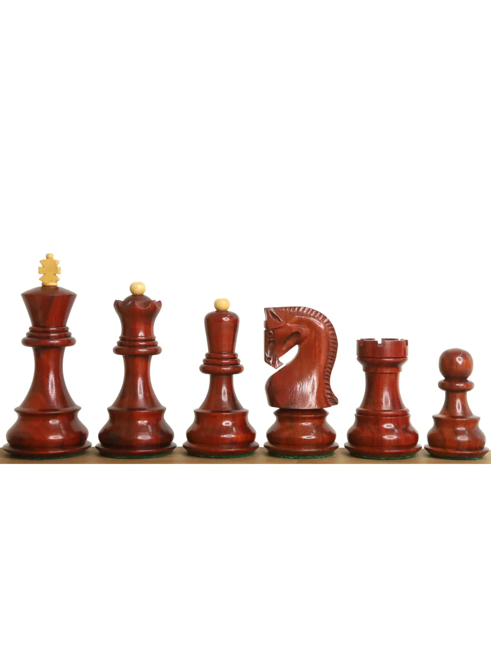 3.9" Russian Zagreb 59' Chess Pieces  Double Weighted Bud Rose Wood - Image 2