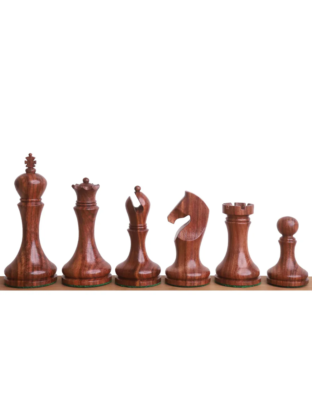 3.9" Zadar Series Modern Minimalist Chess Set - Golden Rosewood Pieces with Borderless Board & Box - Image 3