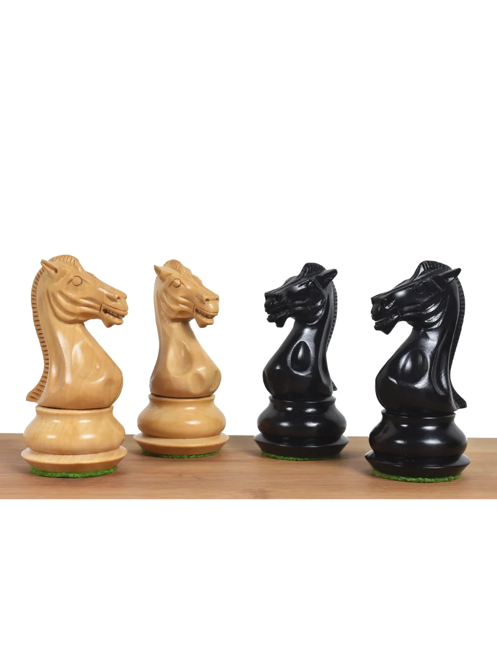 4.1" Chamfered Base Staunton Chess Pieces Only Set - Triple Weighted Ebony Wood - Image 4