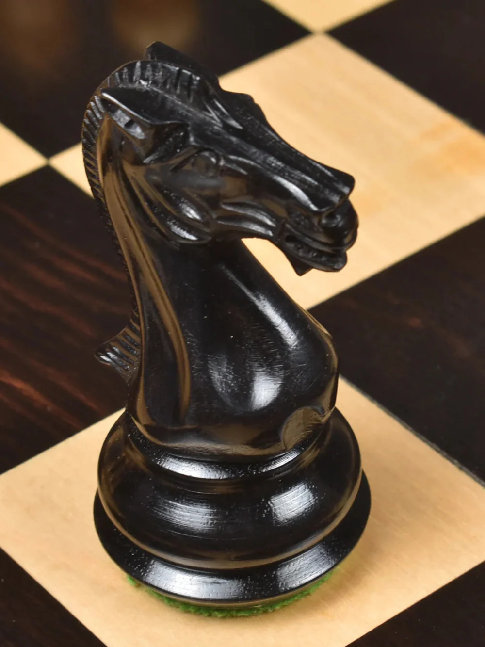 4.1" Chamfered Base Staunton Chess Pieces Only Set - Triple Weighted Ebony Wood - Image 7