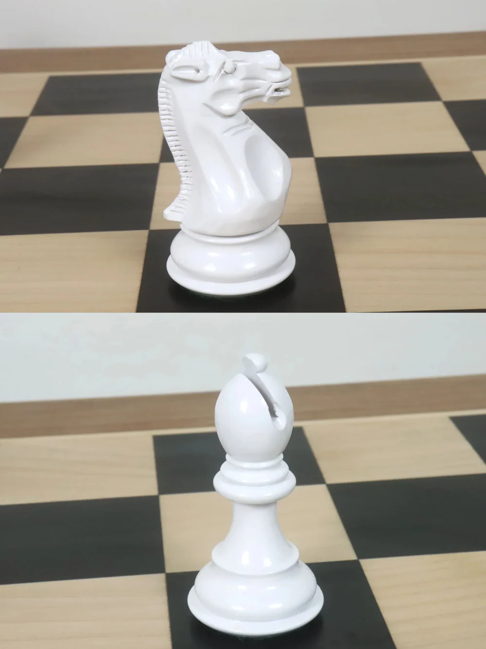 4.1" Pro Staunton Lacquered Wooden Chess Pieces Black & White - Image 5