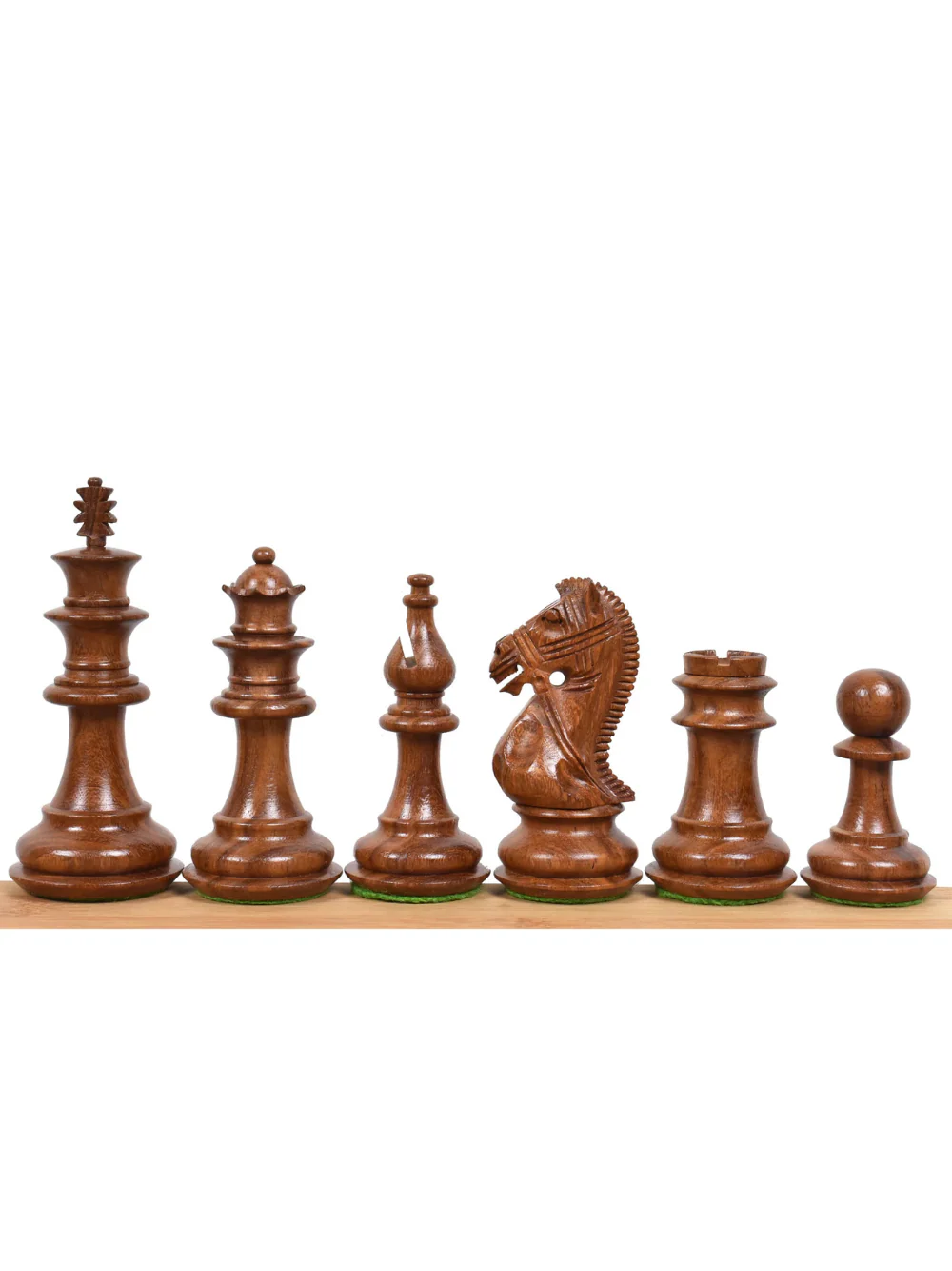 4.2" Supreme Luxury Golden Rosewood Weighted Chess Pieces - Image 3