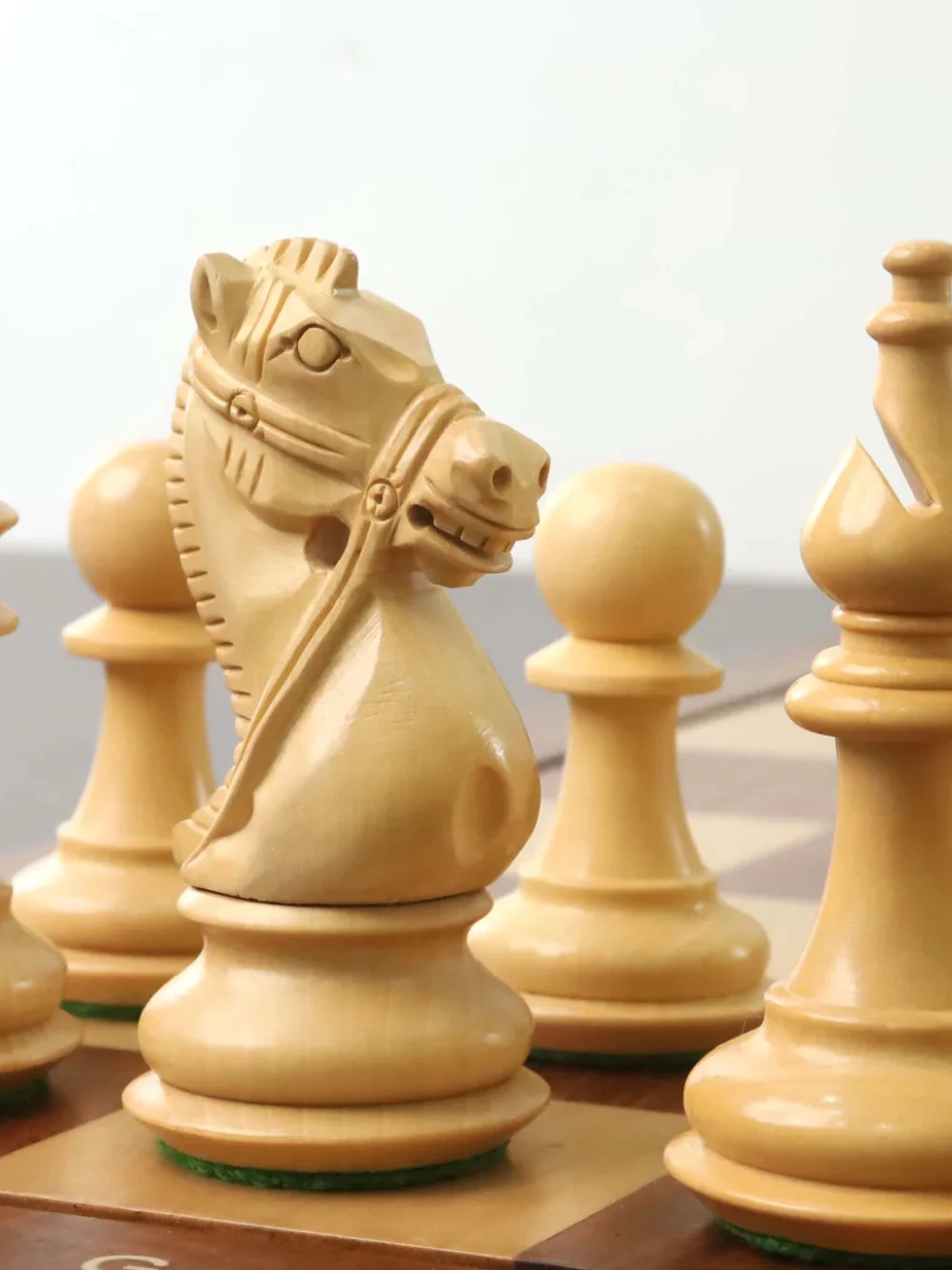 4.2" Supreme Luxury Golden Rosewood Weighted Chess Pieces - Image 4