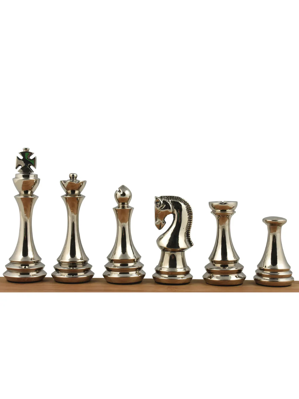Russian Zagreb Silver Brass Metal Luxury Chess Pieces - 4.4" King - Image 3