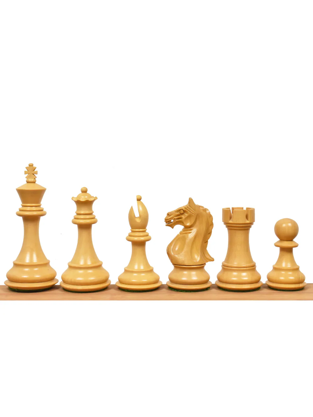 Fierce Knight Golden Rosewood & Boxwood Staunton Chess Pieces - 4" King - Image 2