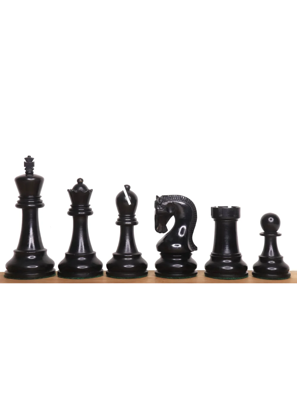 4" Leningrad Staunton Chess Set - Ebonised Boxwood Pieces with Board & Box - Image 5