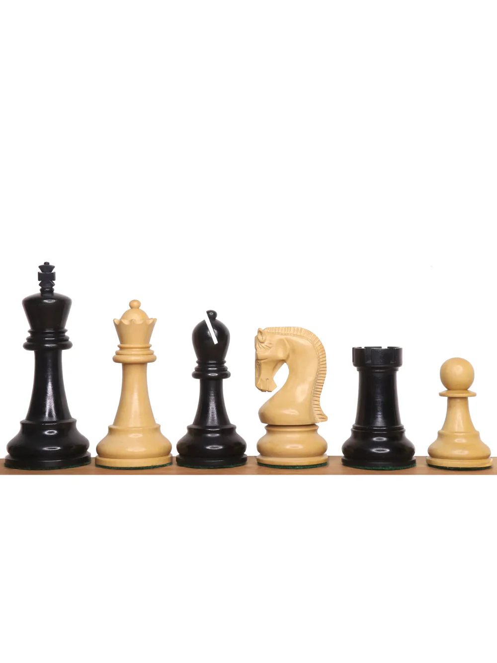 4" Leningrad Staunton Chess Set - Ebonised Boxwood Pieces with Board & Box - Image 7