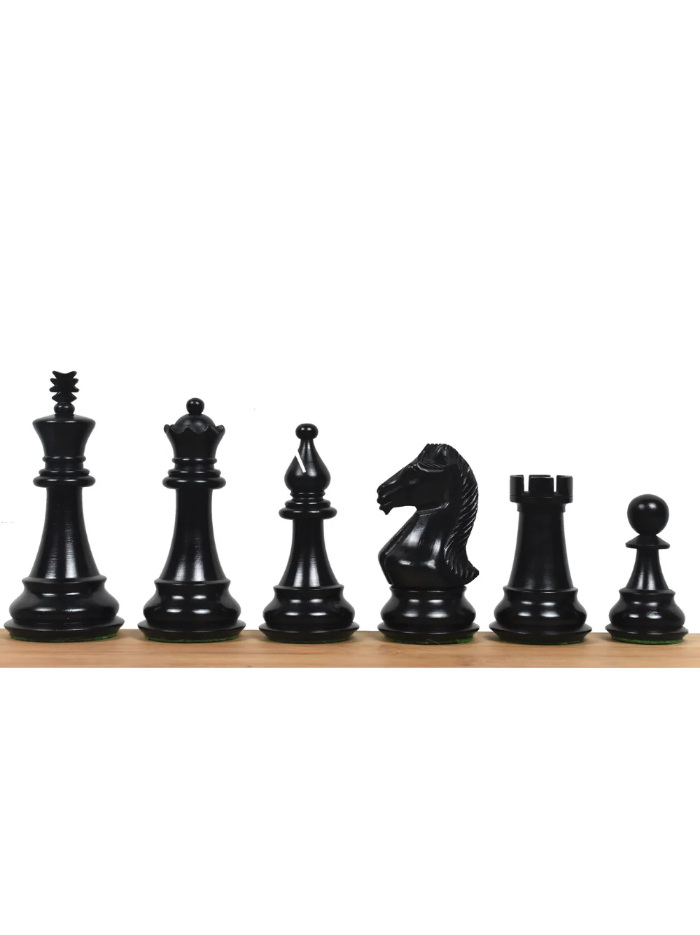 4" Majestic Series Staunton Chess Pieces Only Set - Double Weight Ebonised Boxwood - Image 2