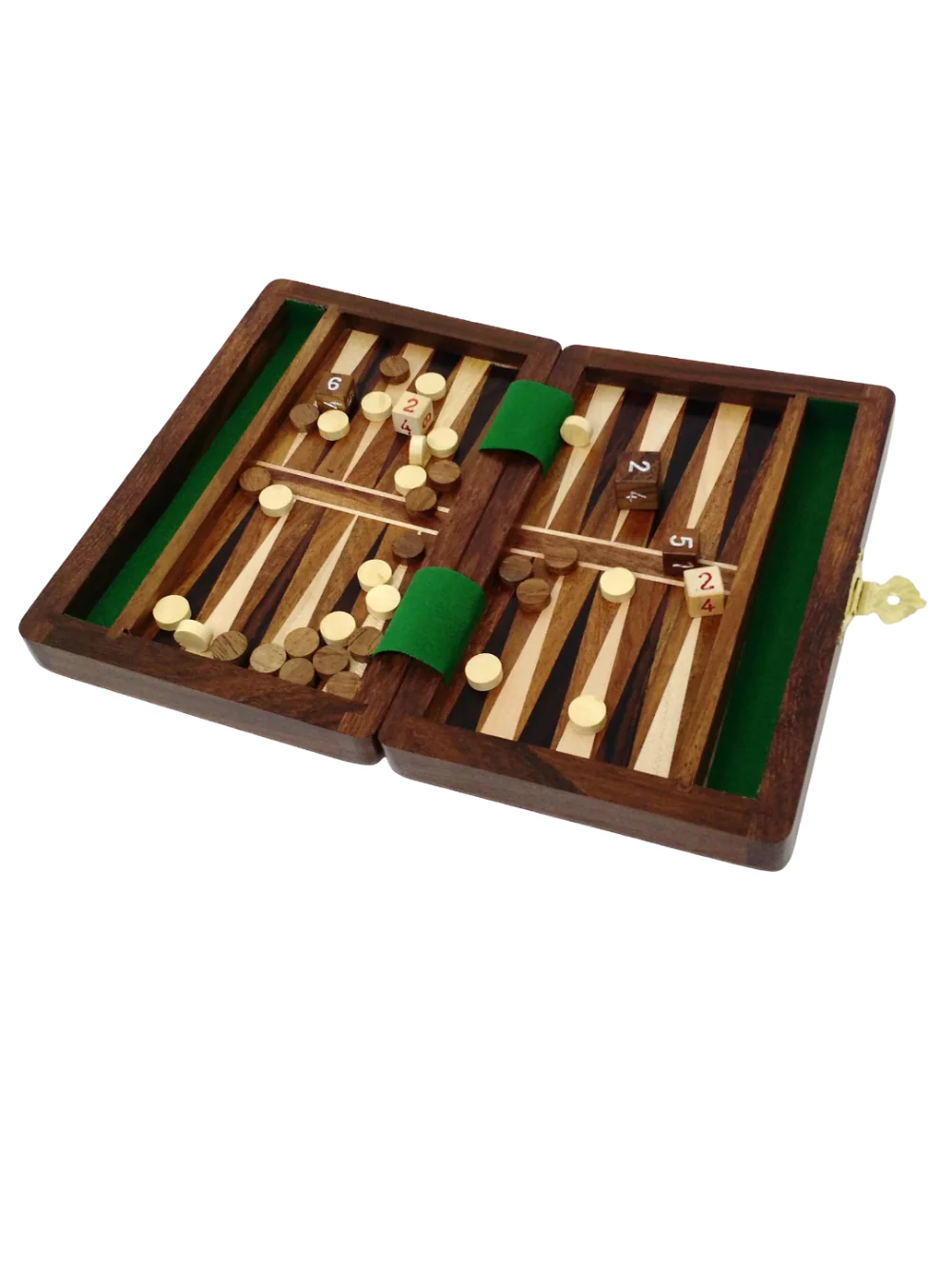6" Wooden Travel Backgammon Set - Image 3