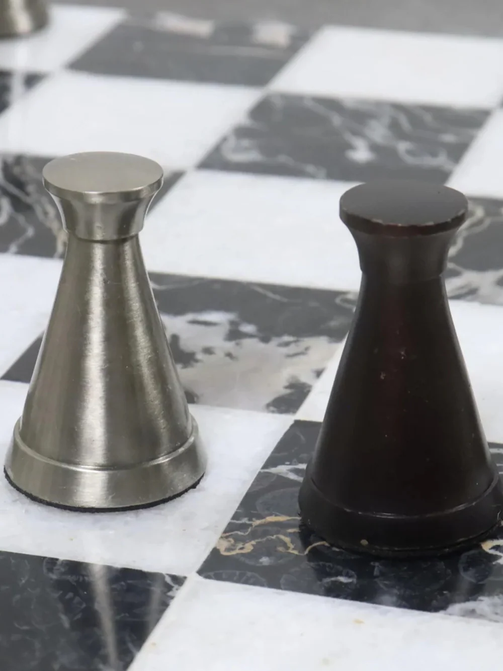 Brass Chess Set - 3.1" Tower Chess Pieces and 15" Black Marble Chessboard - Image 4