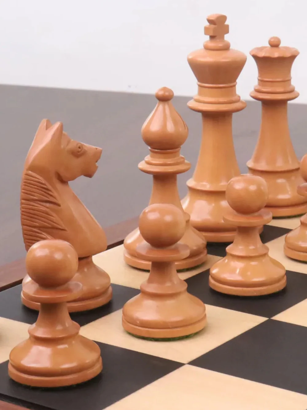 French Grandmaster Staunton Chess Pieces – Antiqued Boxwood - Image 4