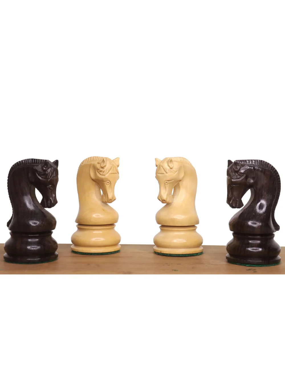 4" Leningrad Staunton Chess Pieces - Rosewood & Boxwood - Image 3