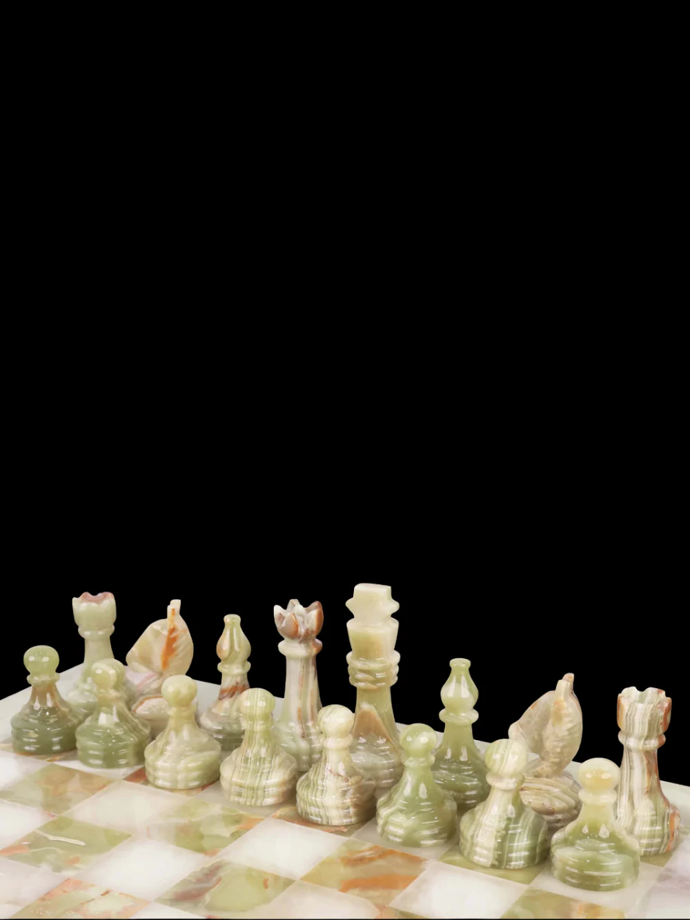 Onyx Marble & Stone Chess  15" Handcrafted Chess Set - Image 3