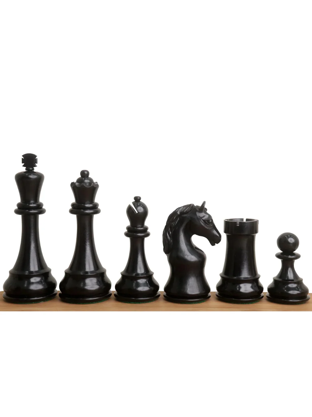 5″ Piatigorsky Cup Reproduced Chess Set - Chess Pieces Only - Ebony Wood - Image 2