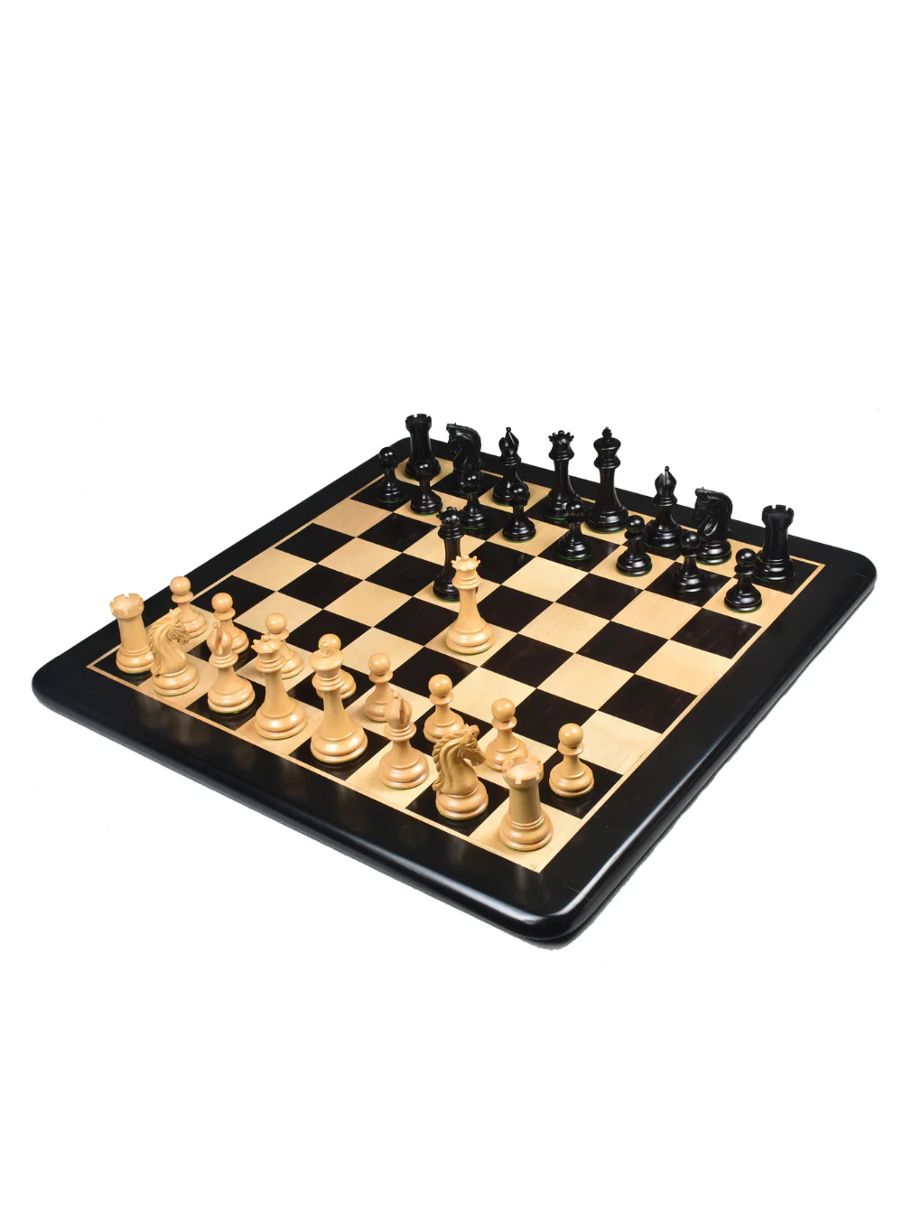 Repro 2016 Sinquefield Staunton Chess Set - Ebony Wood Pieces with Board & Box - Image 2