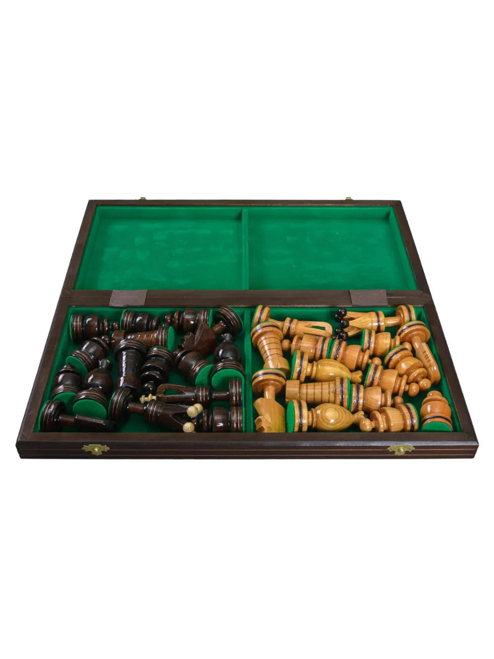 Beech Chess Set with Folding Board & Brass Inlay - Image 5